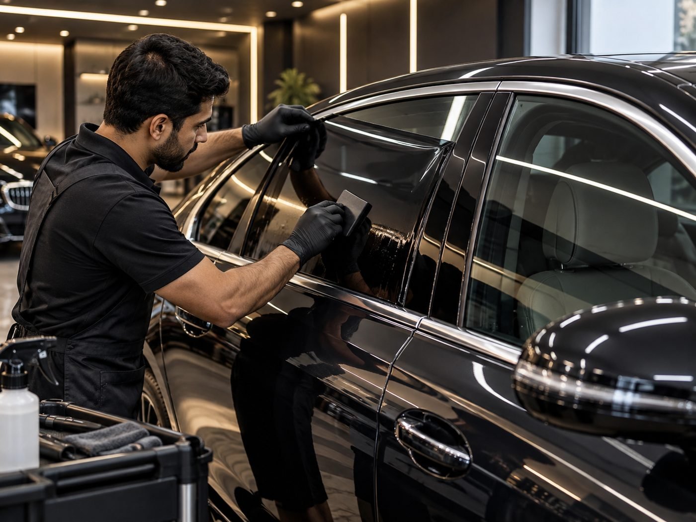 Car sun control film application